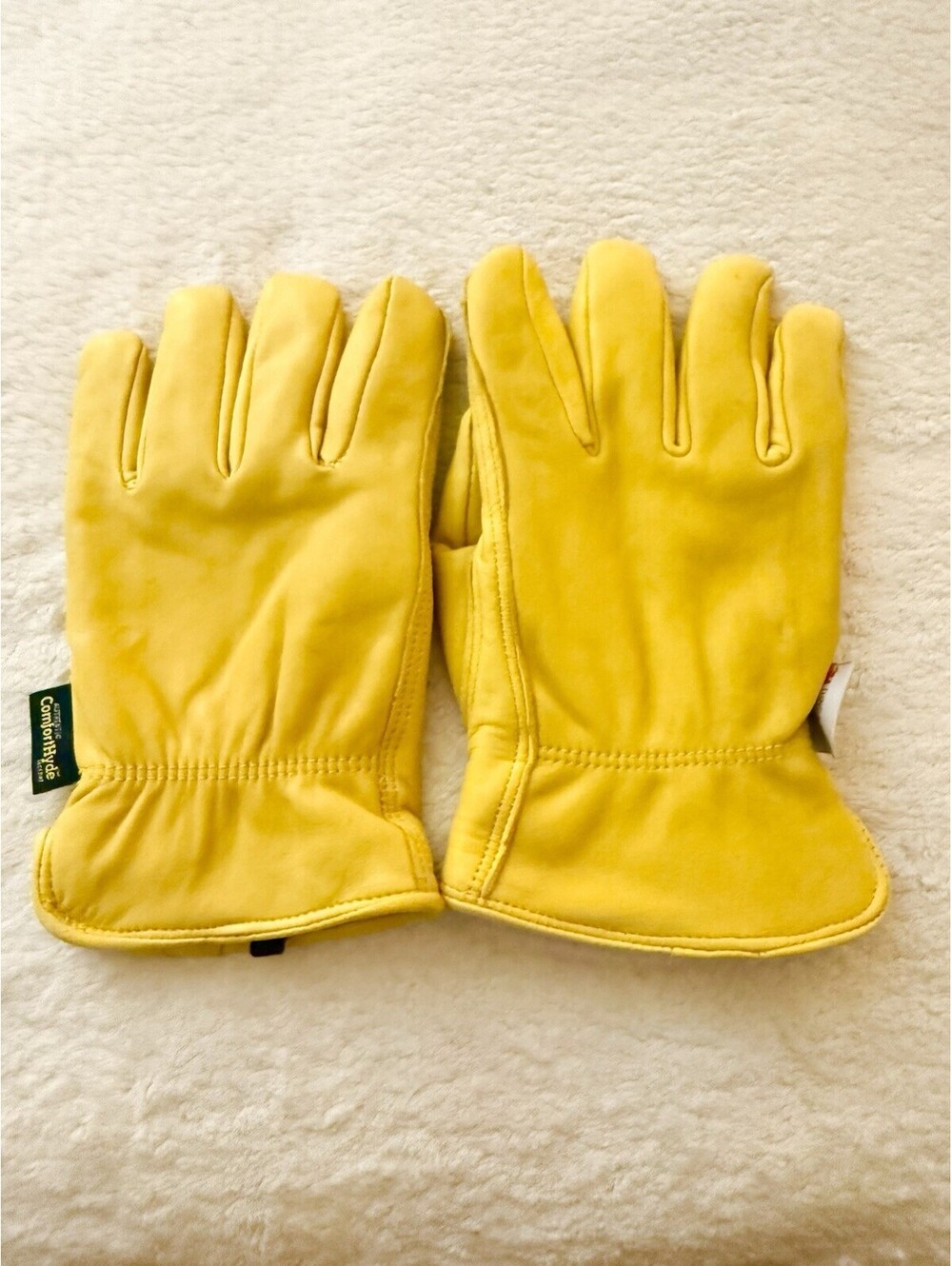 Wells Lamont ComfortHyde Leather Work Gloves 3M Thinsulate Yellow Size L